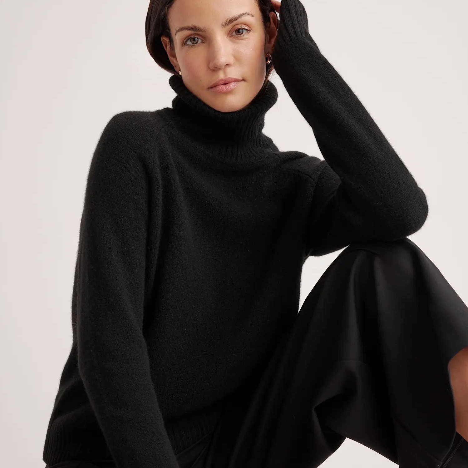 Nwt Quince 100% Yak Wool Turtleneck Sweater Black Quiet Luxury Womens M